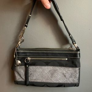 Coach Black and Shimmer Shoulder Bag